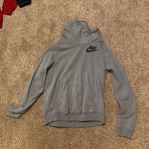 Women’s gray Nike funnel hoodie